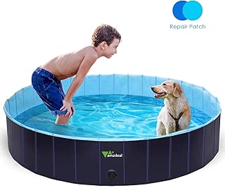 amzdeal Hundepool Schwimmbad - Faltbares Doggy Pool, 100% Umweltfreundliche PVC, Rutschfest Schwimmbad für Hunde und Katzen, Hunde Planschbecken für Indoor und Outdoor geeignet, 160 × 30 cm im test