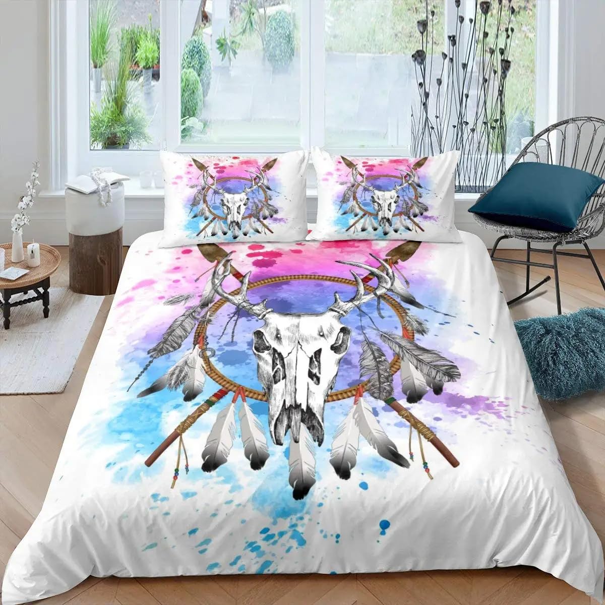 QBIDCSX Duvet Cover Double Cow Bone Bedding Sets Single Koala Duvet Cover 200x200cm with Zipper Closure, Hypoallergenic Quilt Cover with 2 Pillowcase for Boys Kids Girls