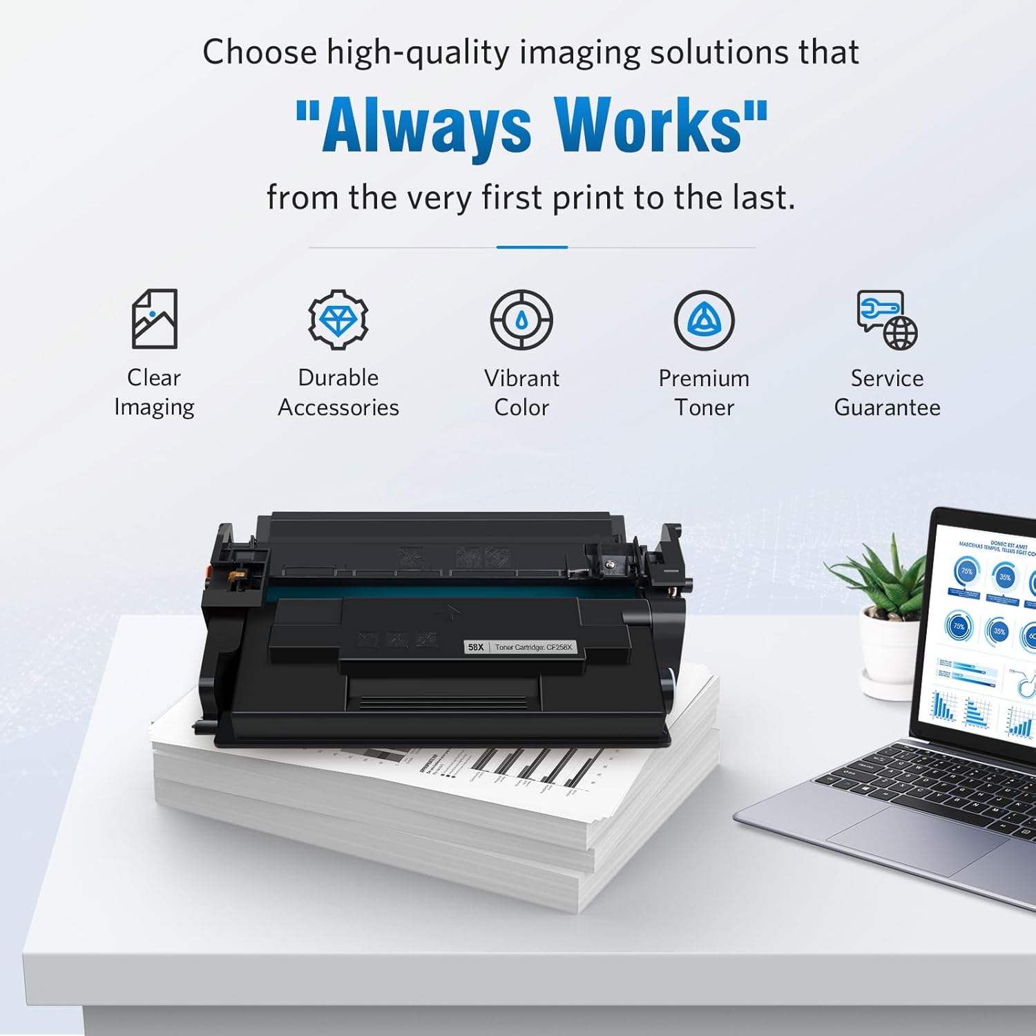 58X CF258X 58A High Yield Toner Cartridge Black (10000 Pages, with Chip) Compatible Replacement for HP 58X CF258X MFP M428fdw M428fdn M428dw Laserjet Pro M404n M404dn M404dw M404 M428 Printer (2-Pack)