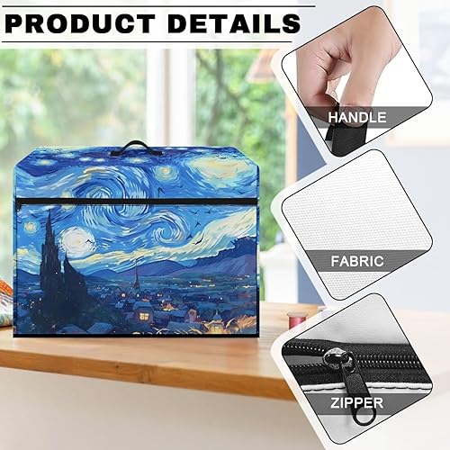 Miniatura 217 de Funda para máquina de coser de mariposas y flores con prácticos bolsillos, funda protectora con asa, para la mayoría de máquinas de coser estándar