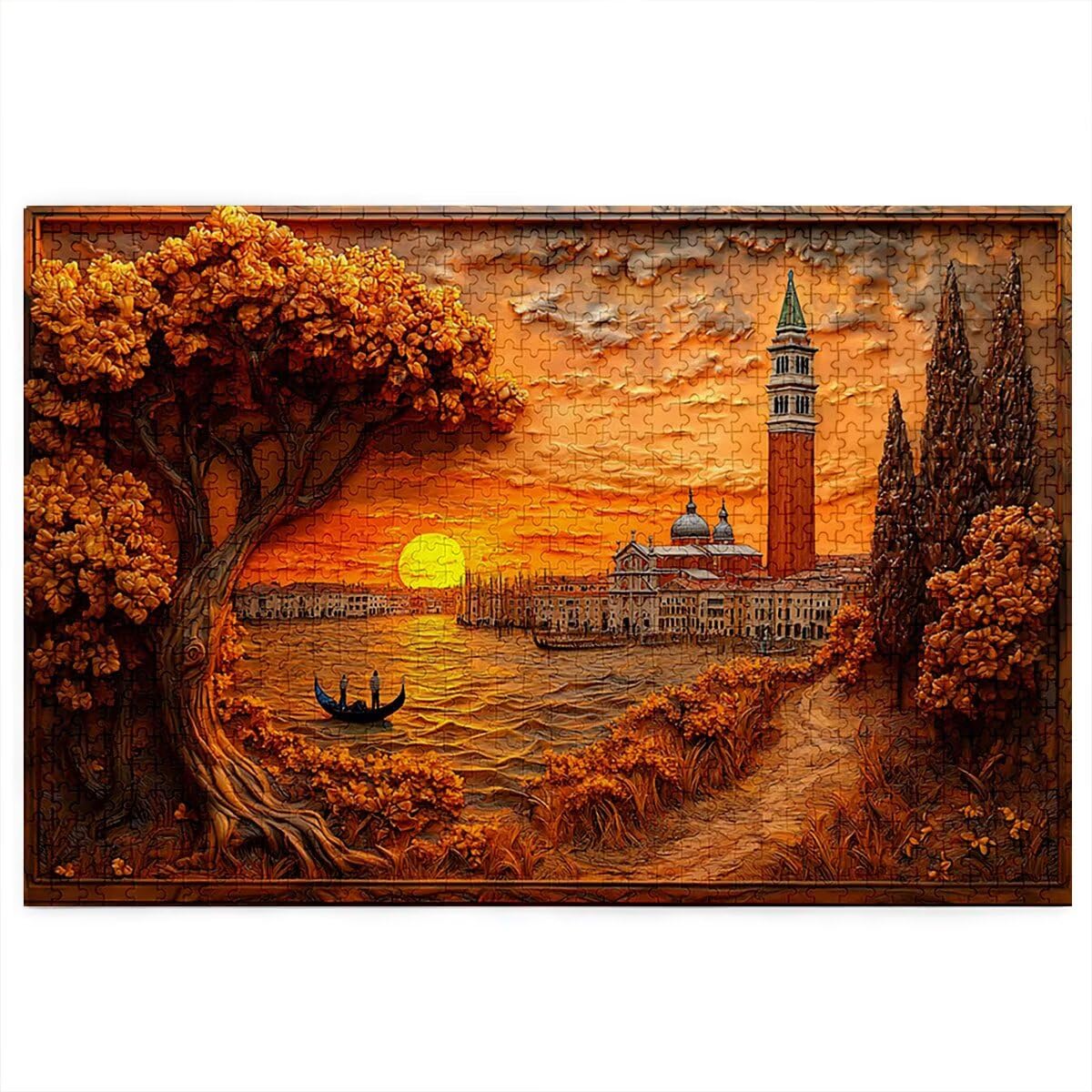 Puzzle 5000 elementów, krajobraz, zachód słońca, 5000 elementów, drewniane puzzle dla dorosłych, trudna łamigłówka, gra logiczna dla całej rodziny, dekoracja pokoju, prezenty dla kobiet P-32
