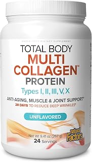Natural Factors Total Body Multi Collagen - Collagen Peptide Powder with Types I, II, III, V & X - Supports Hair, Skin & Nails - Non-GMO & Gluten-Free - 9.41 oz (24 Servings)