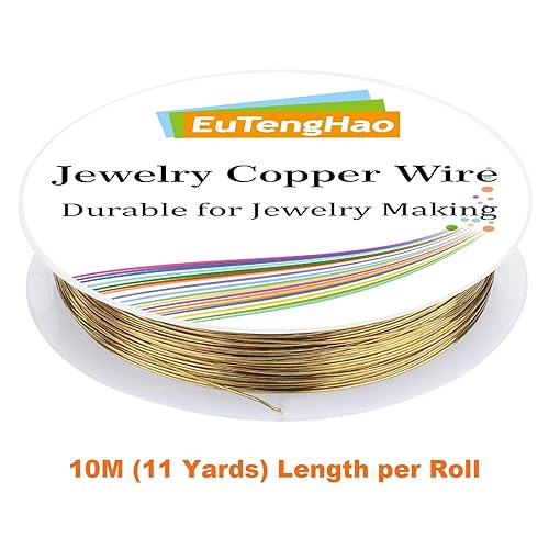 Miniatura 8 de EuTengHao Paquete de 6 joyas de alambre de cobre para pulseras collares suministros de fabricación de joyas 6 colores calibre 24