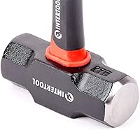 Vista 3 de INTERTOOL Martillo de trineo de 4 libras, martillo de perforacióngrieta pequeño, resistente con mango de fibra de vidrio antideslizante que absorbe