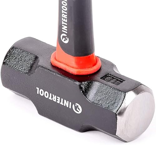 Miniatura 3 de INTERTOOL Martillo de trineo de 4 libras, martillo de perforacióngrieta pequeño, resistente con mango de fibra de vidrio antideslizante que absorbe