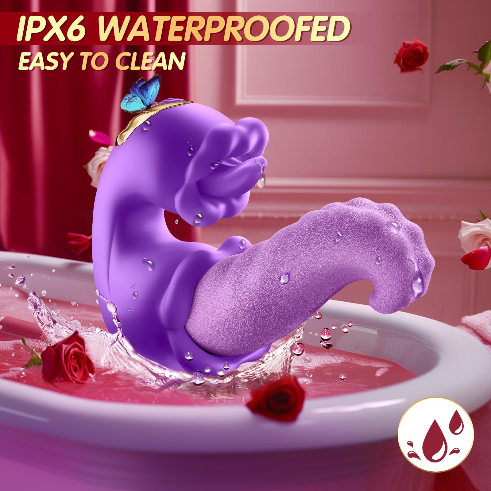 Sex Toys Realistic Tongue Vibrator for Women – 10 Licking Clitoral & 10 Swing Vibration Modes, AAVibe Rose Toy Thrusting Vibrators Dildo, Adult Toy Stimulator Pleasure Tools for Female Couples Games: Light purple