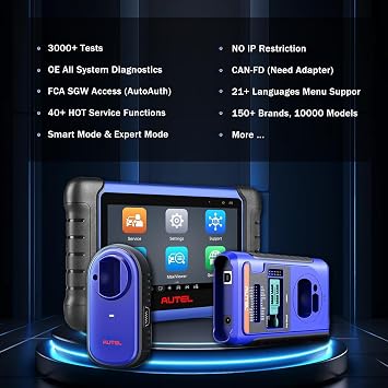 Autel IM508S Pro Scanner OE Level Automotive Diagnostic Scan Tool 5X Faster Android 11.0 View Freeze Frame and Live Data FCA SGW 40+ Service Auto Scan 2.0 4-Core 4/64G