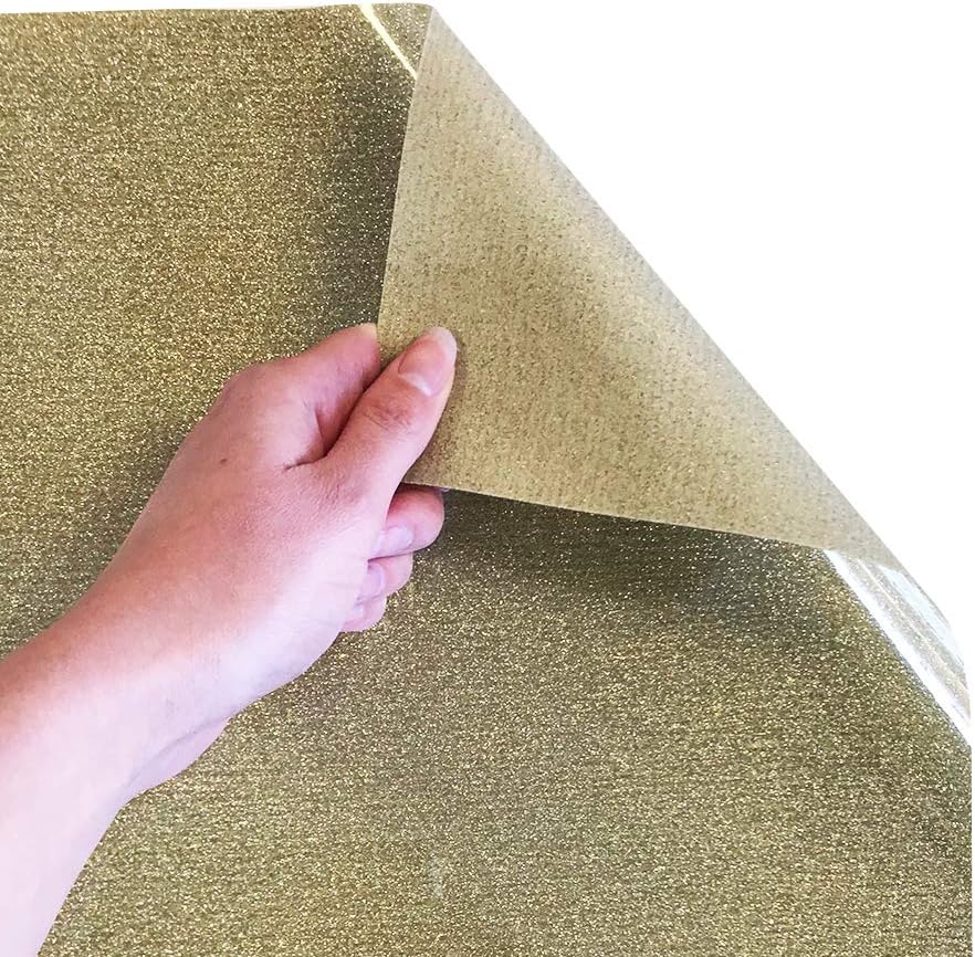 Siser Glitter HTV 20" x 5ft Roll - Iron on Heat Transfer Vinyl (Gold Confetti)