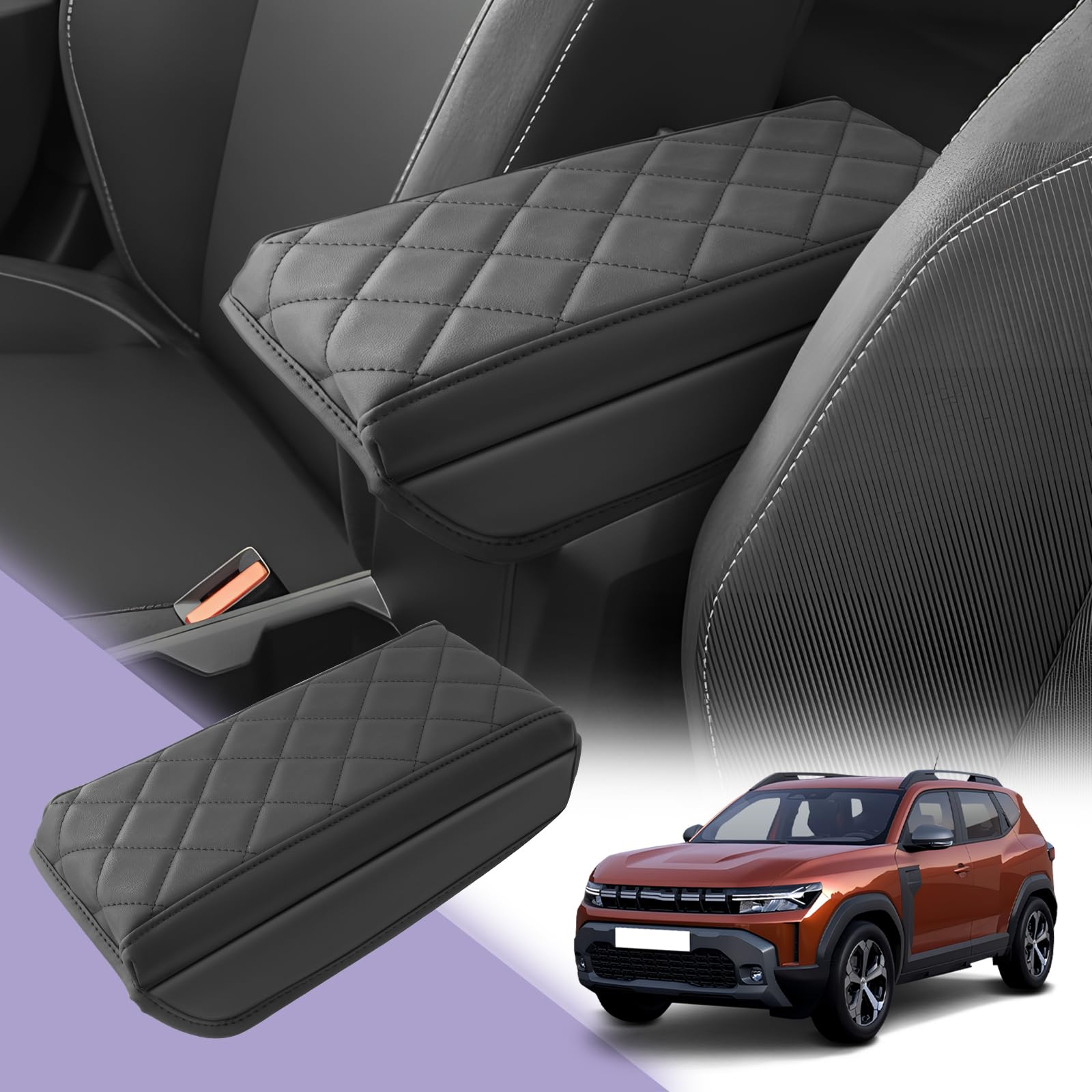 LUWU Kompatybilny z Dacia Duster 3 2024 2025 (modele z podłokietnikami) konsola środkowa, podłokietniki, osłona, osłony podłokietników, ochrona, auto, konsola środkowa, podłokietnik, ochrona,