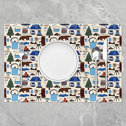 Miniatura 2 de jejeloiu Juego de 4 manteles individuales de construcción, manteles individuales de mesa para camiones de equipo, excavadora de coche de dibujos