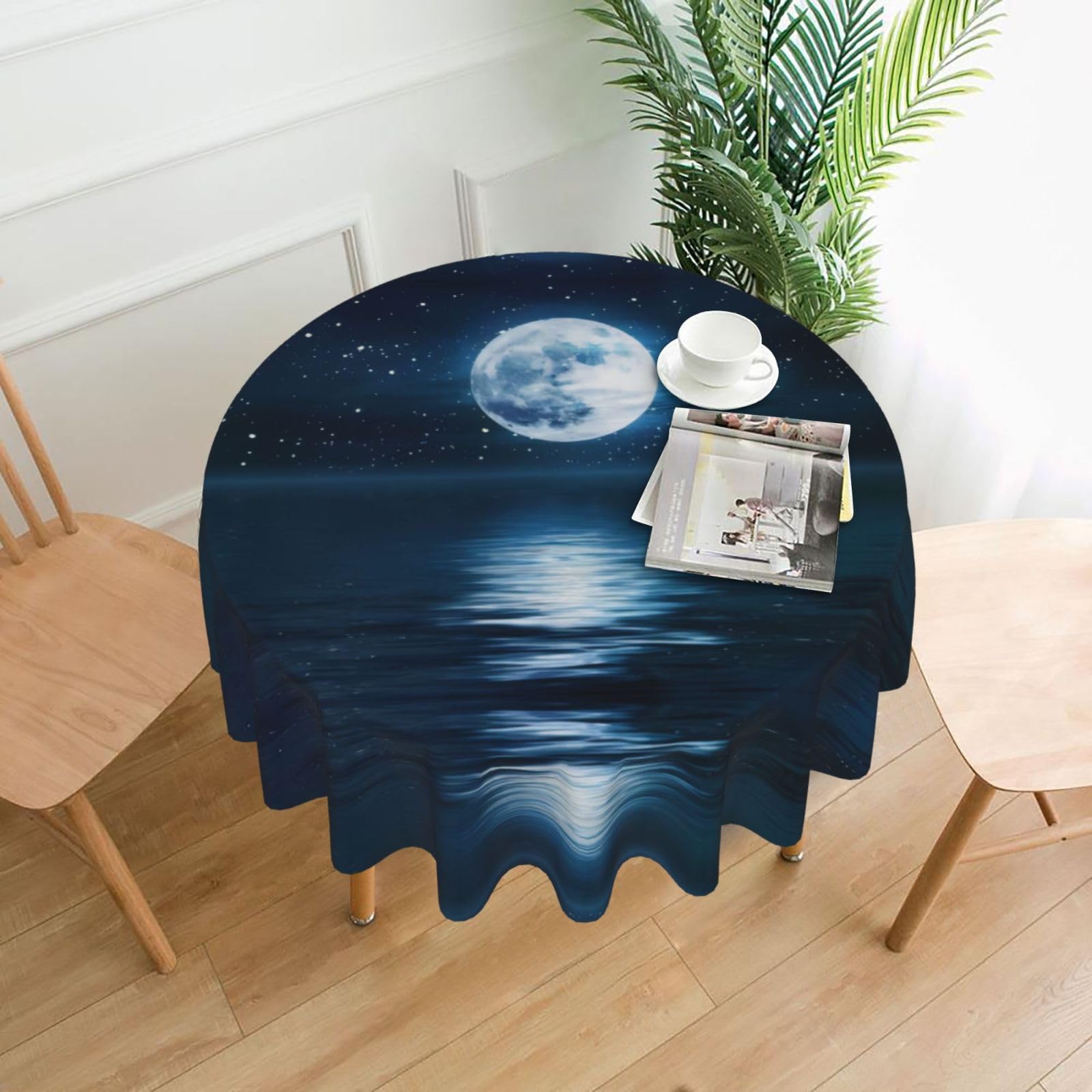 hhxvcv Night Sky Round Tablecloth – Dining Table Cover