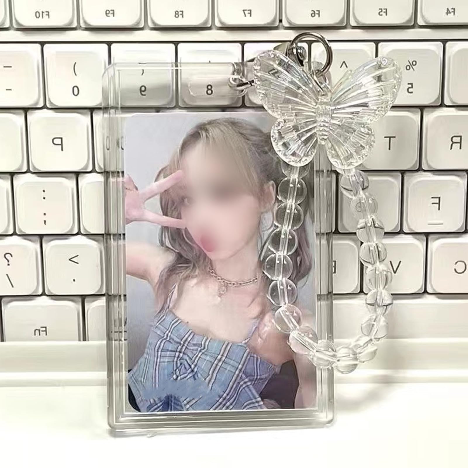 NICENEEDED Kpop Photo Card Holder, Acrylic Keychain ID Badge Holder