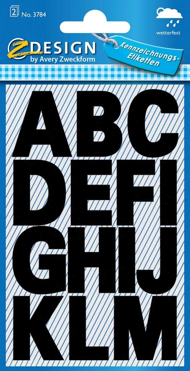 Avery Zweckform Letter Writing Univers Bold 71pt Black Polyester self Adhesive Borders 26Etik.