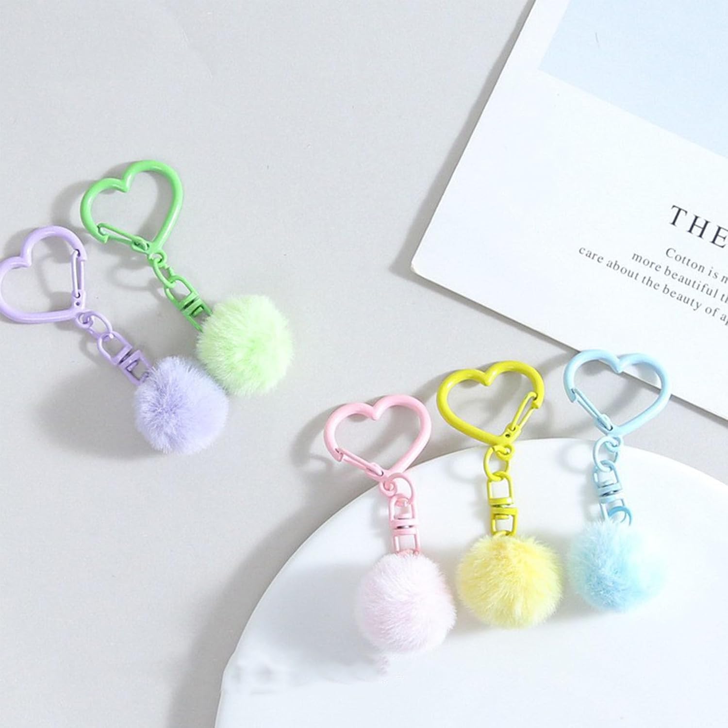 60 Packs Colorful Star Keychain Clasp Swivel Clasp Hooks Bulk Colorful Cute Metal Keyring Lobster Claw Heart Trigger Spring Buckle Key Chain Snap image 4
