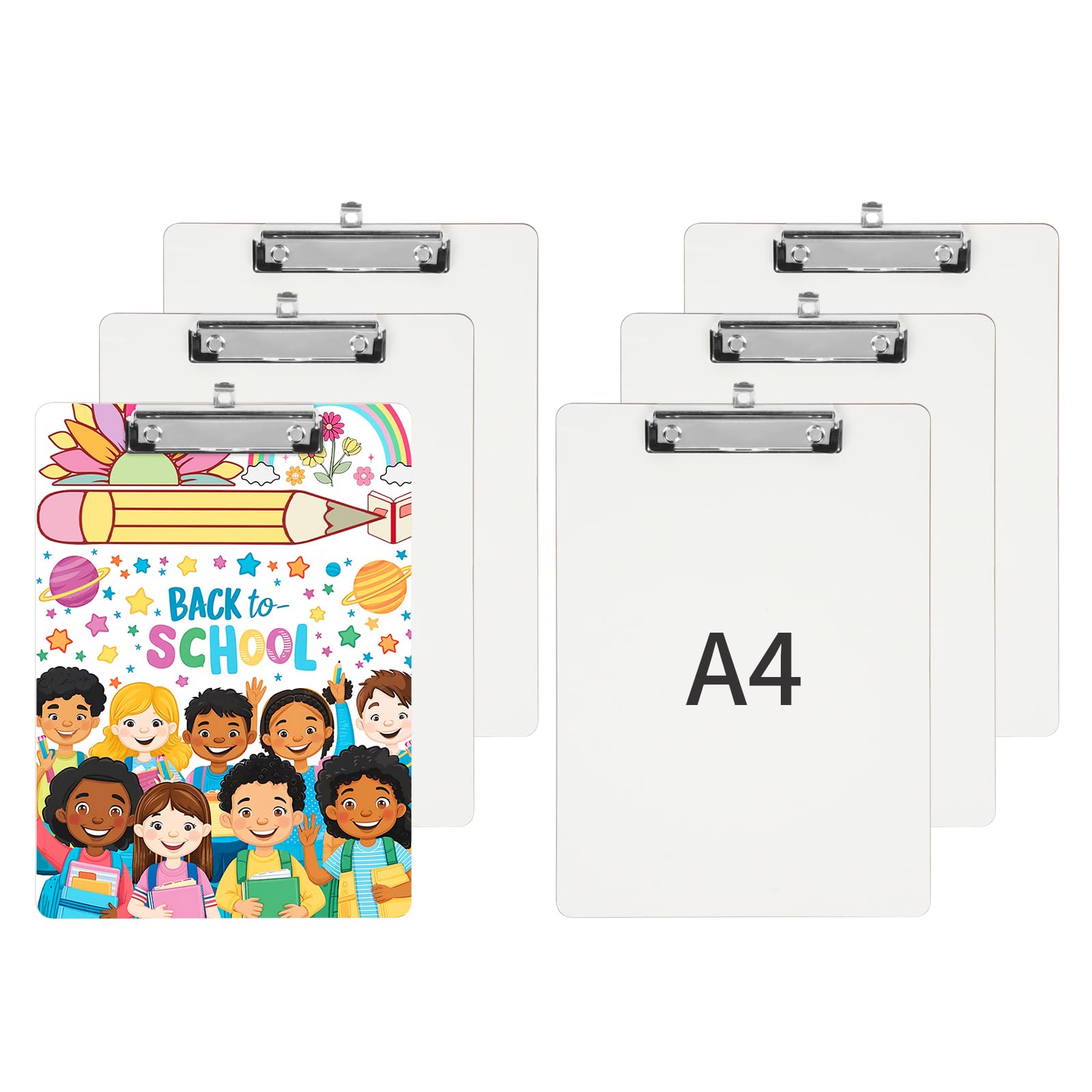 PYD Life 6 Pack Sublimation Hardboards MDF Clipboards White Blanks A4 Letter Size 8.6" x 12.2",Office Supplies Clipboards for Teacher Classroom
