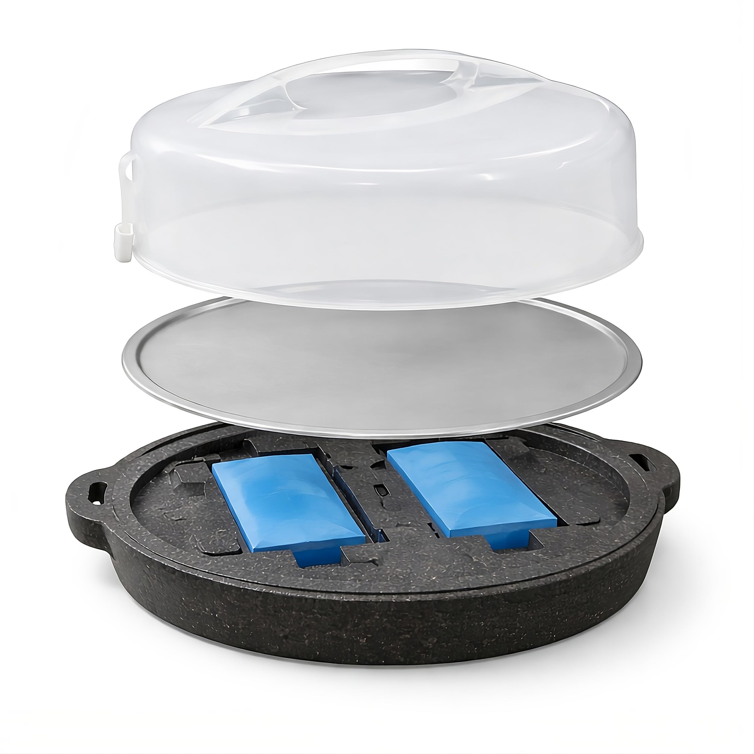 HRB Kuchen Transportbox mit Kühlakku und Servierplatte