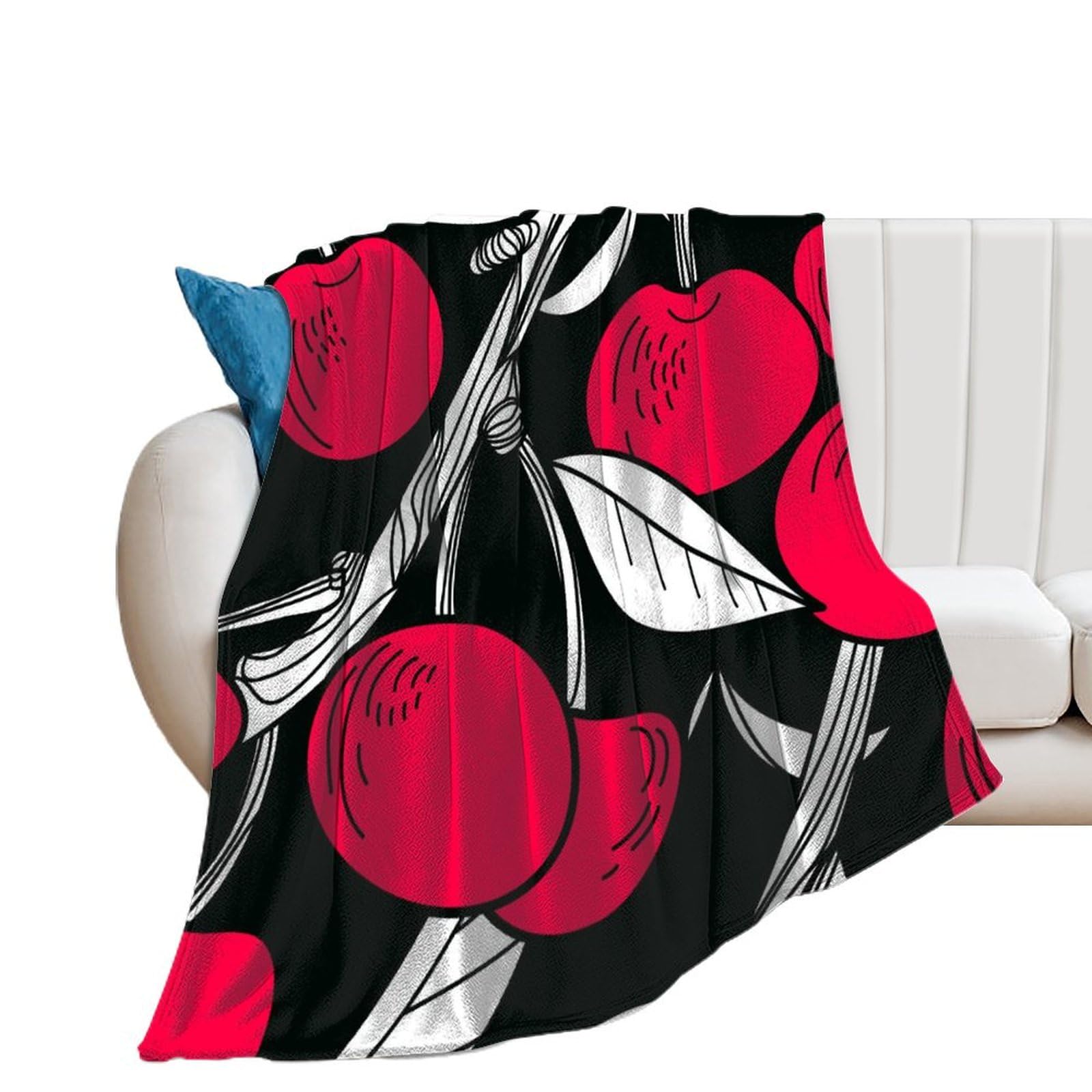 Couverture flanelle chaude couleur cerise pour vos soirées cocooning au salon