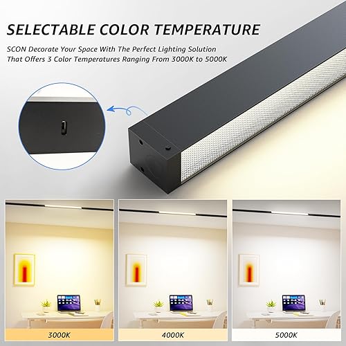 Miniatura 2 de SCON Cabezal de lámpara de inundación LED lineal CCT ajustable de 15 W, paquete de 2 unidades, cabezal magnético de 24 V, 3000 K-5000 K para 3000K