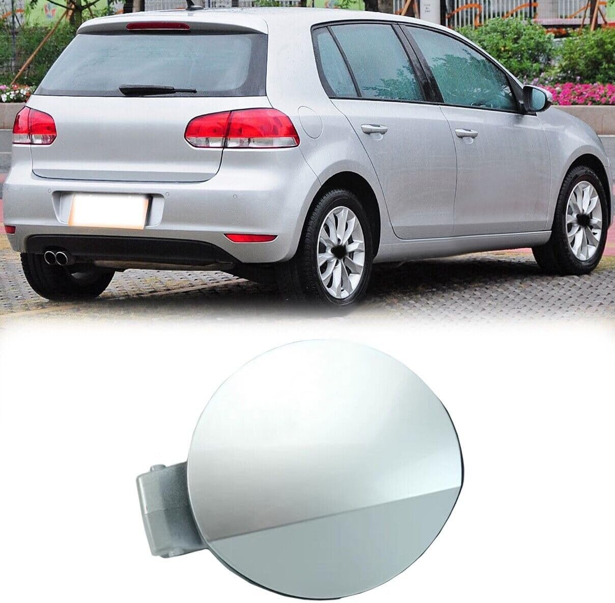 Fuel Gas Tank Filler Door Lid Cover For VW Golf MK6 GTI 2010 2011 2012 5K6809857C (Black)