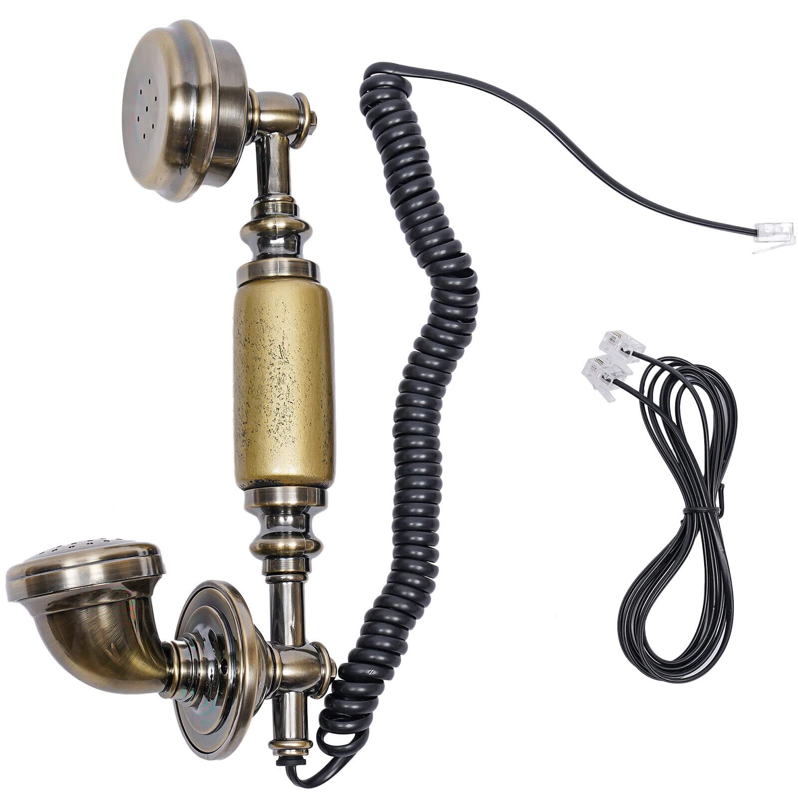Teléfono Retro Antiguedades para Casa, Teléfono Antiguo, Teléfono Fijo con Dial para Teléfono Fijo, Mesa Retro para Oficina, Cafetería, Bar, Dormitorio, Decoración