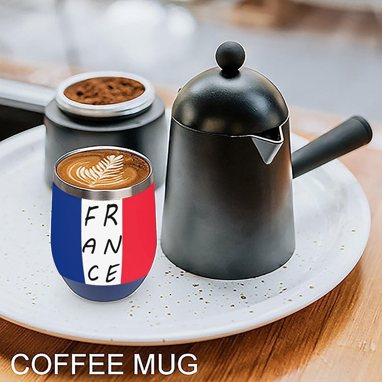 France French Flag Insulated Drinking Cup Stainless Steel Coffee Mug Wine Tumbler with Lid 12OZ