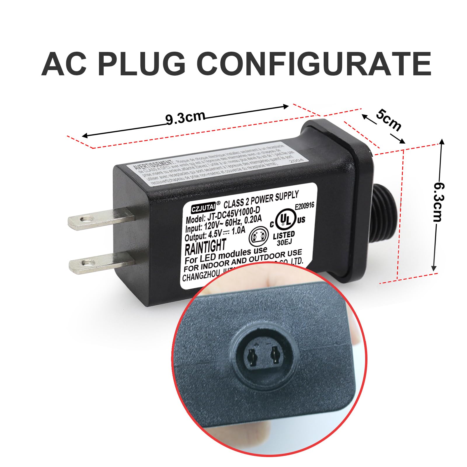 4.5V 1A 4.5W LED Power Supply CZJUTAI JT-DC045V1000-C Class