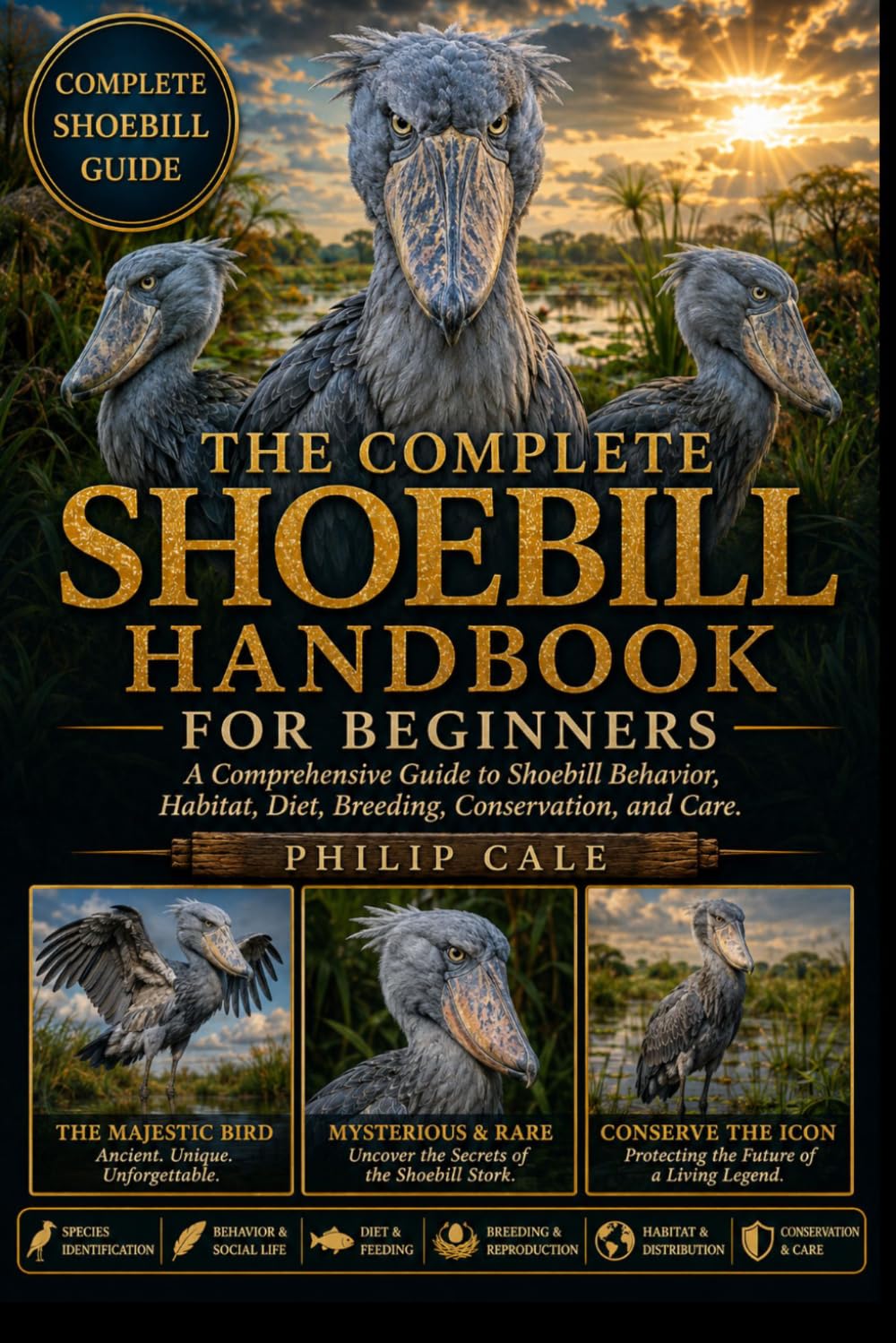 THE COMPLETE SHOEBILL HANDBOOK FOR BEGINNERS: A Comprehensive Guide to Shoebill Behavior, Habitat, Diet, Breeding, Conservation, and Care.