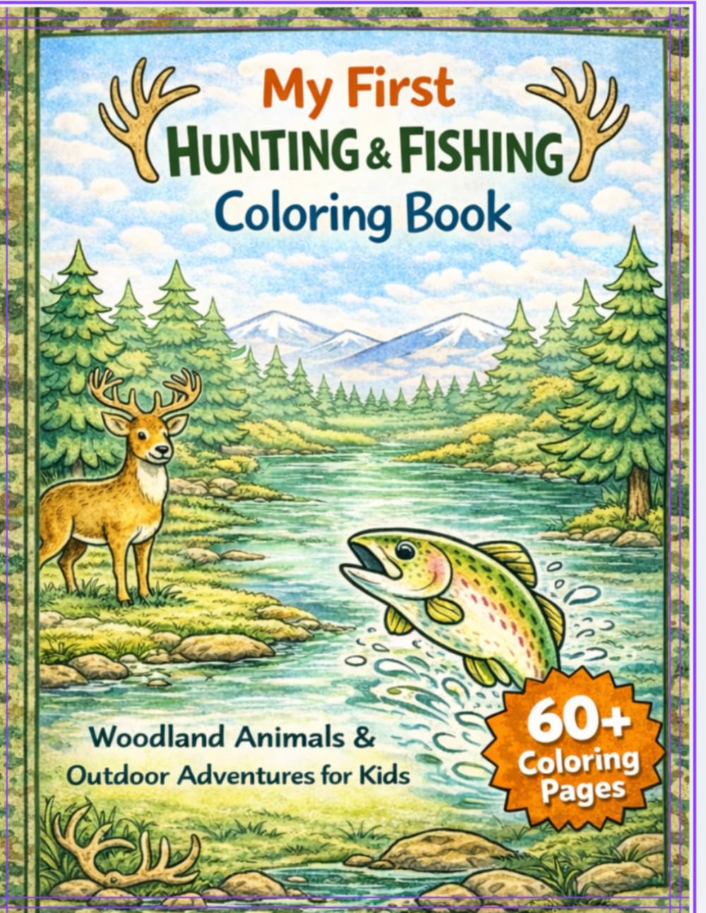 My First Hunting & Fishing Coloring Book: Woodland Animals & Outdoor Adventures Coloring Book for Kids Ages 3–8