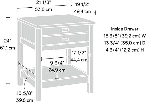 Miniatura 3 de Sauder Mesita de noche Cottage Road, estilo granja, blanco suave con parte superior de roble Blanco suave,Roble místico