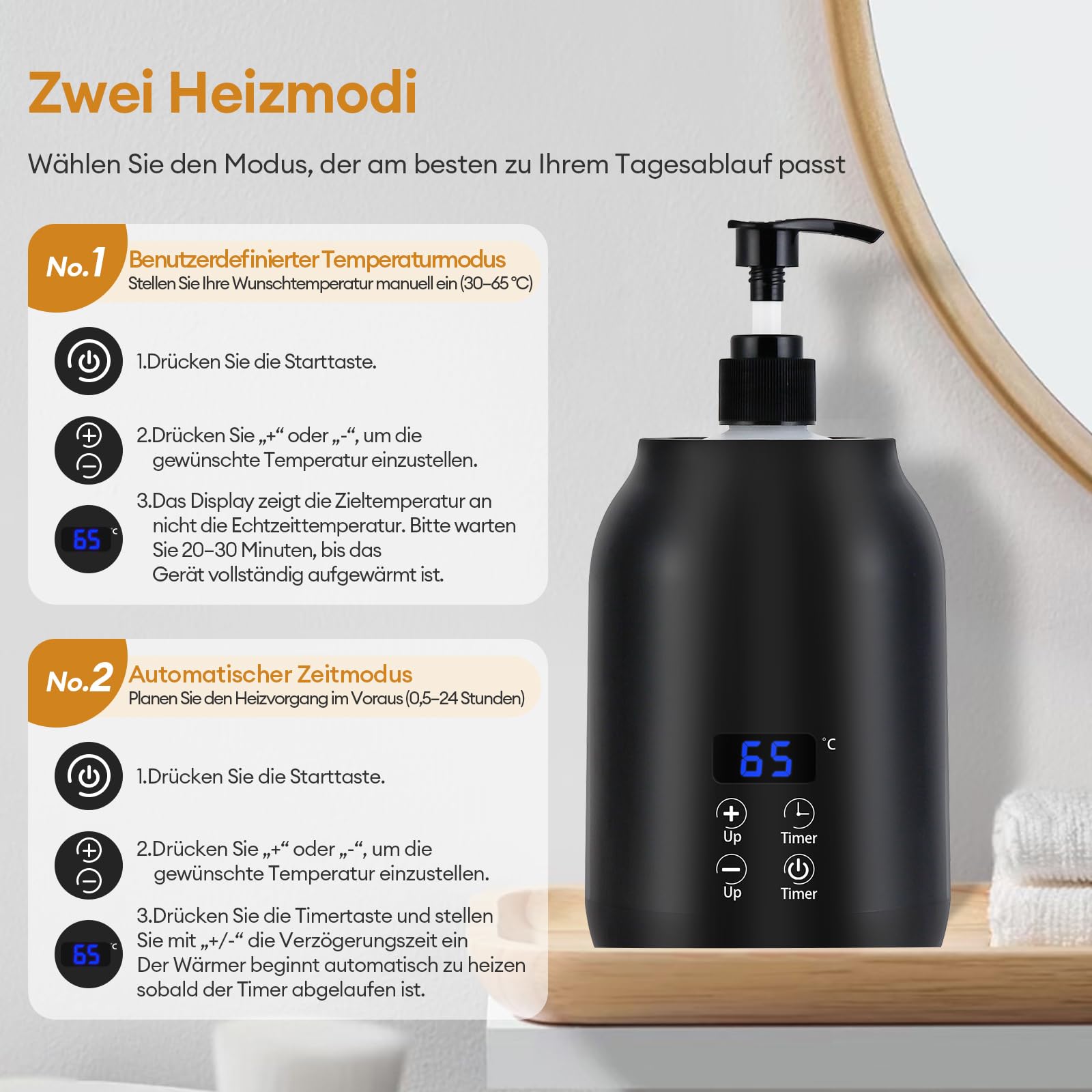 Massageölwärmer mit Zwei 245-ml-Massageölflaschen und Trichter, professioneller Lotionflaschenwärmer, intelligenter Lotionspender mit Touch-Taste, professioneller Salon-Spa-, Creme- und Gelwärmer