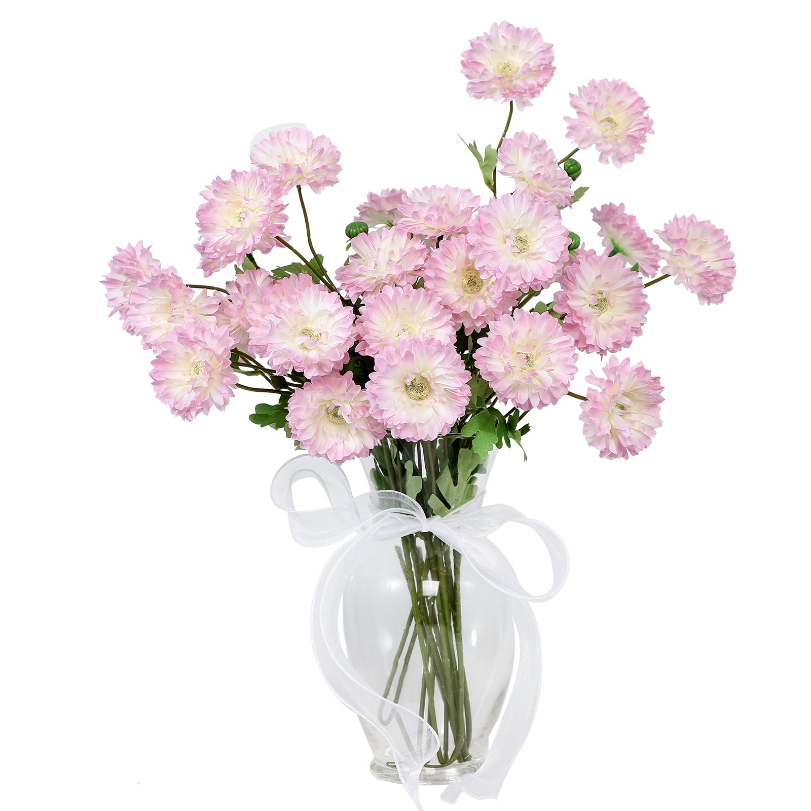 DuHouse 6PCS Gerbera Daisy Artificial Flowers Silk Bouquet – Faux Daisies for Home, Garden, Kitchen, Wedding, Party Decorations(Pink)