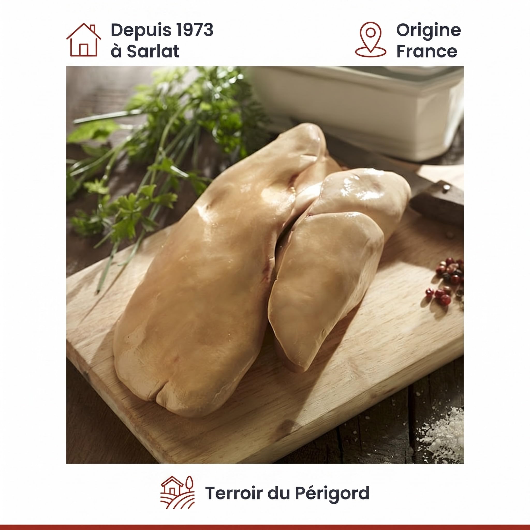 Lobe de foie gras de canard cru déveiné 390g +/-65g