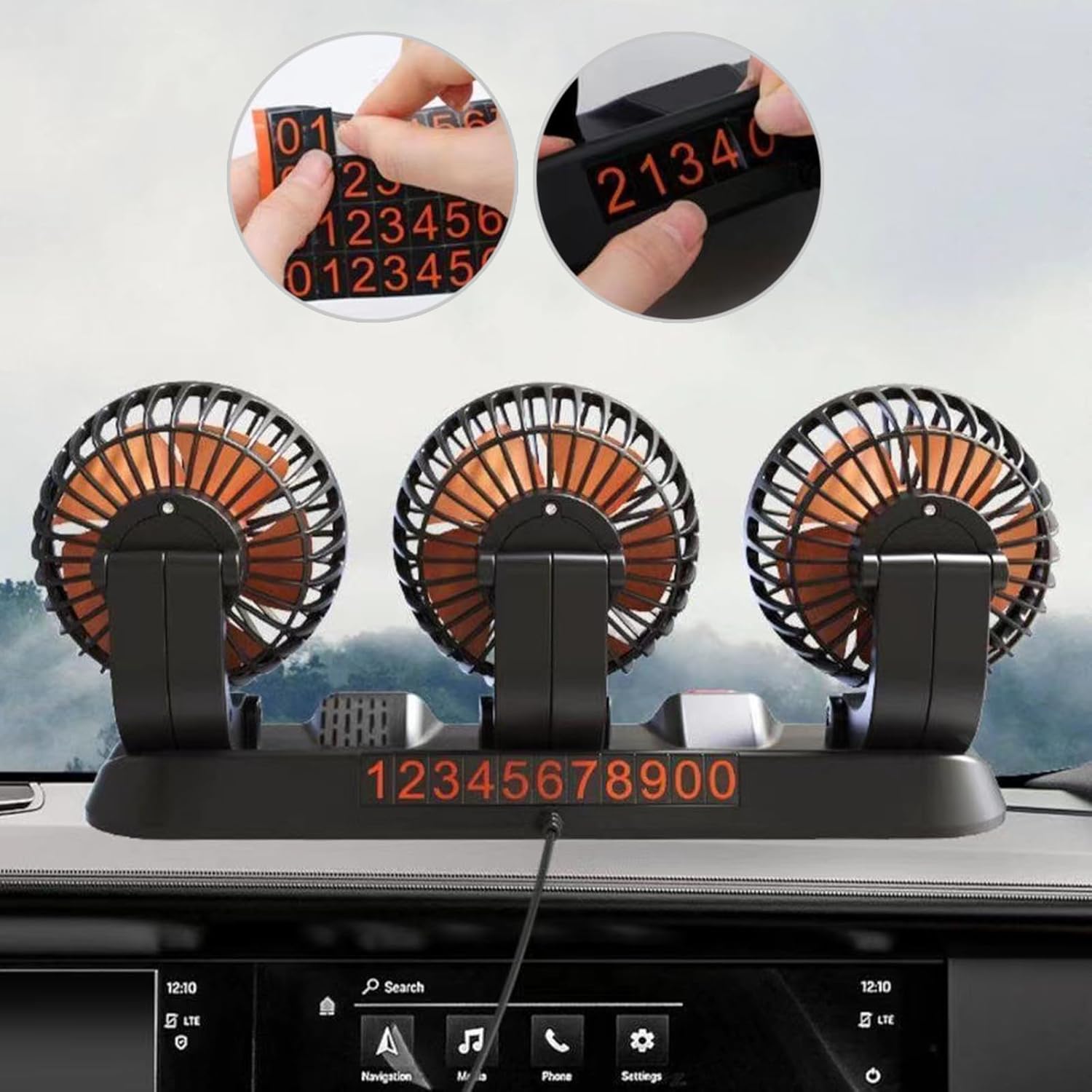 Vehicle Mount USB Powered Fan Car Three Head Cooling Adjustable Ventilation Cooling For Home Bedroom Fan