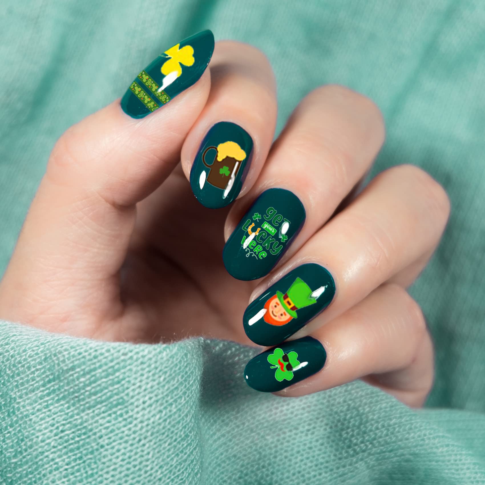 Amazon.com: TailaiMei St. Patrick's Day Nail Stickers, 10 Sheets  Self-Adhesive Nail Art Decals for DIY Nail Decorations, 3D Design for  Leprechaun Shamrock (Large Style) : Beauty & Personal Care