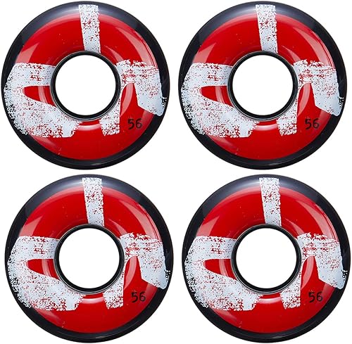 Miniatura 2 de Ruedas de patineta de chocolate de 2.205 in 80A Chunk Cruiser negro suave con rodamientos de huesos rojos