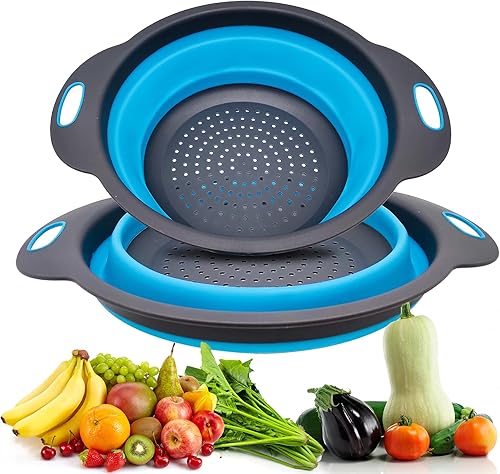 Colador plegable de silicona para cocina colador plegable para drenar pasta verduras y frutas