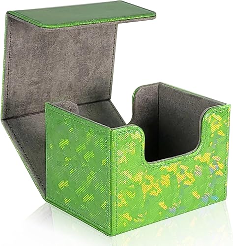 Dmoicols Caja de almacenamiento de tarjetas coleccionables Caja de cuero para cubierta de tarjetas horizontal individual (pieza cian brillante) Dmoicols Caja de almacenamiento de tarjetas coleccionables Caja de cuero para cubierta de tarjetas horizontal individual (pieza cian brillante)