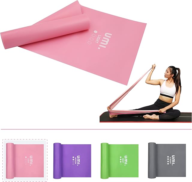 Amazon Brand - Umi - Resistance Band Set Stretch Bands Exercise Bands for Yoga Ballet Pilates Workout Exercise