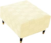 Vista 22 de ADPON Fundas otomanas cuadradas de terciopelo para otomanas, fundas protectoras para reposapiés cuadrados, fundas protectoras para taburetes de Gris