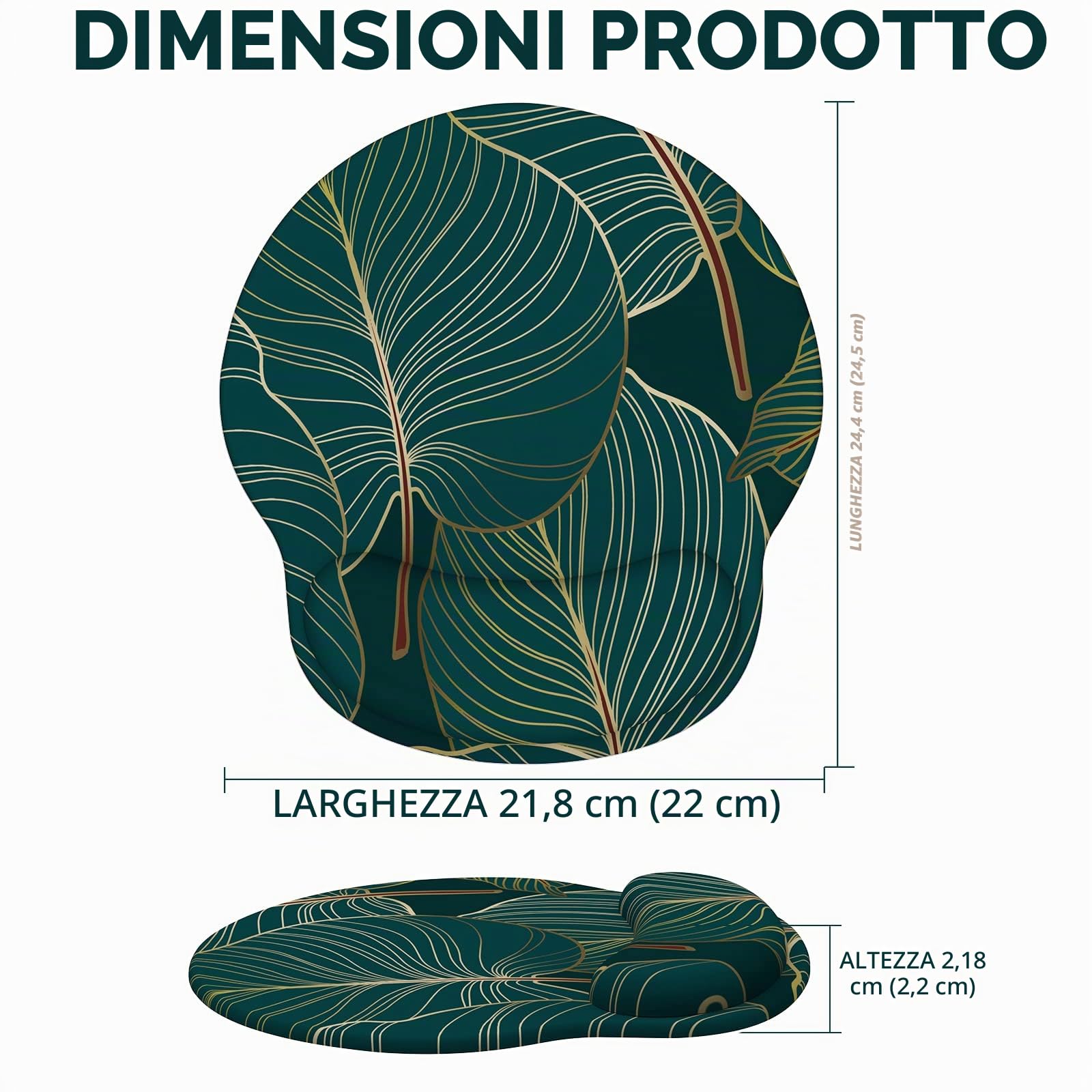 Tappetino Mouse Poggiapolsi,Gaming Mouse Pad Ergonomico in Gel,Supporto per Polso per Computer per il Gioco, Mousepad con Base in PU Antiscivolo (A-Piante Tropicali)