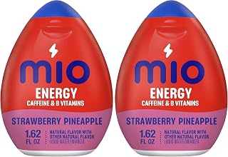 MiO Energy Strawberry Pineapple Smash Liquid Water Enhancer, W/Caffeine & B Vitamins, 1.62 Fl Oz Bottle, As seen on TikTok (Pack of 2)