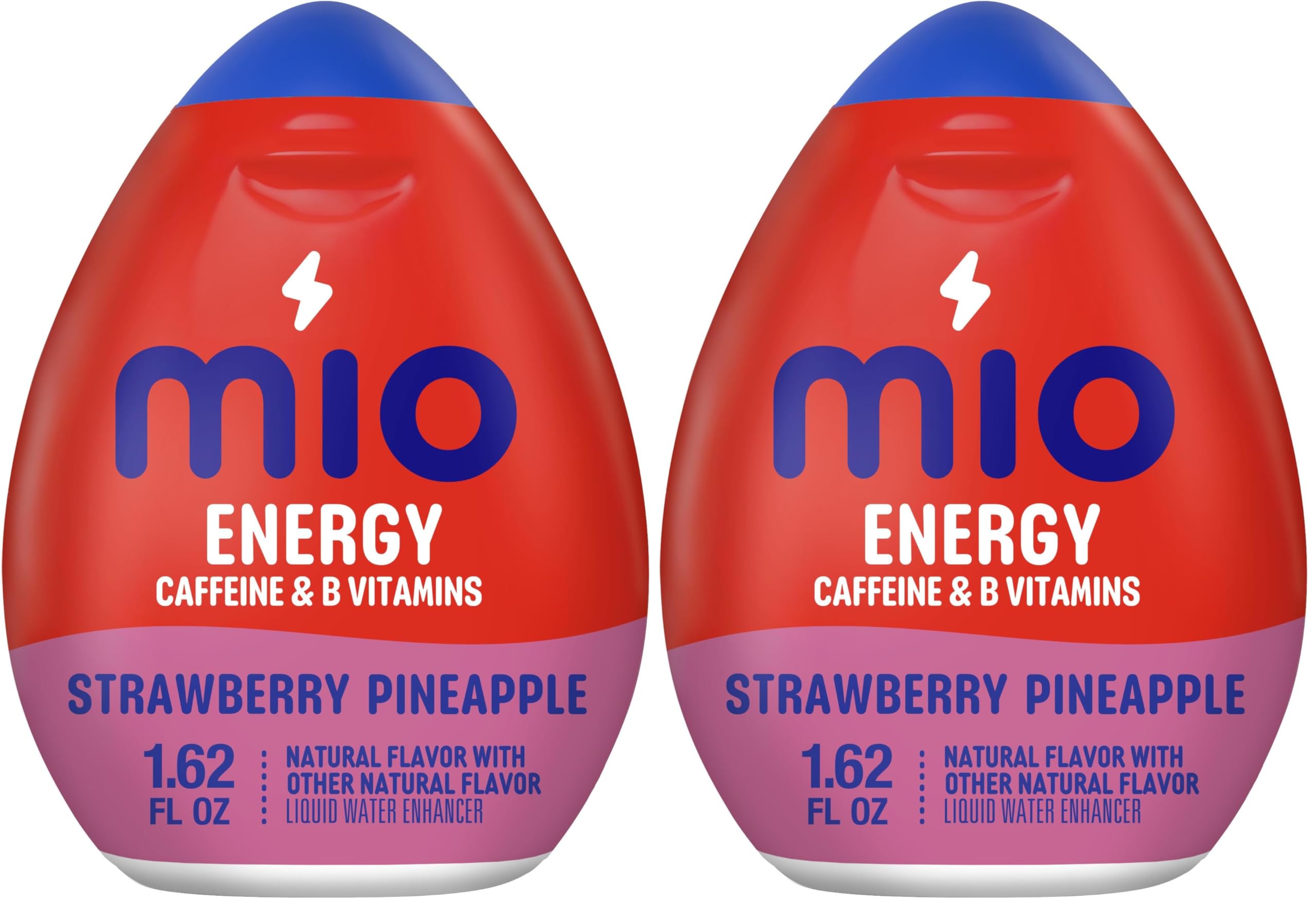 MiO Energy Strawberry Pineapple Smash Liquid Water Enhancer, W/Caffeine & B Vitamins, 1.62 Fl Oz Bottle, As seen on TikTok (Pack of 2)