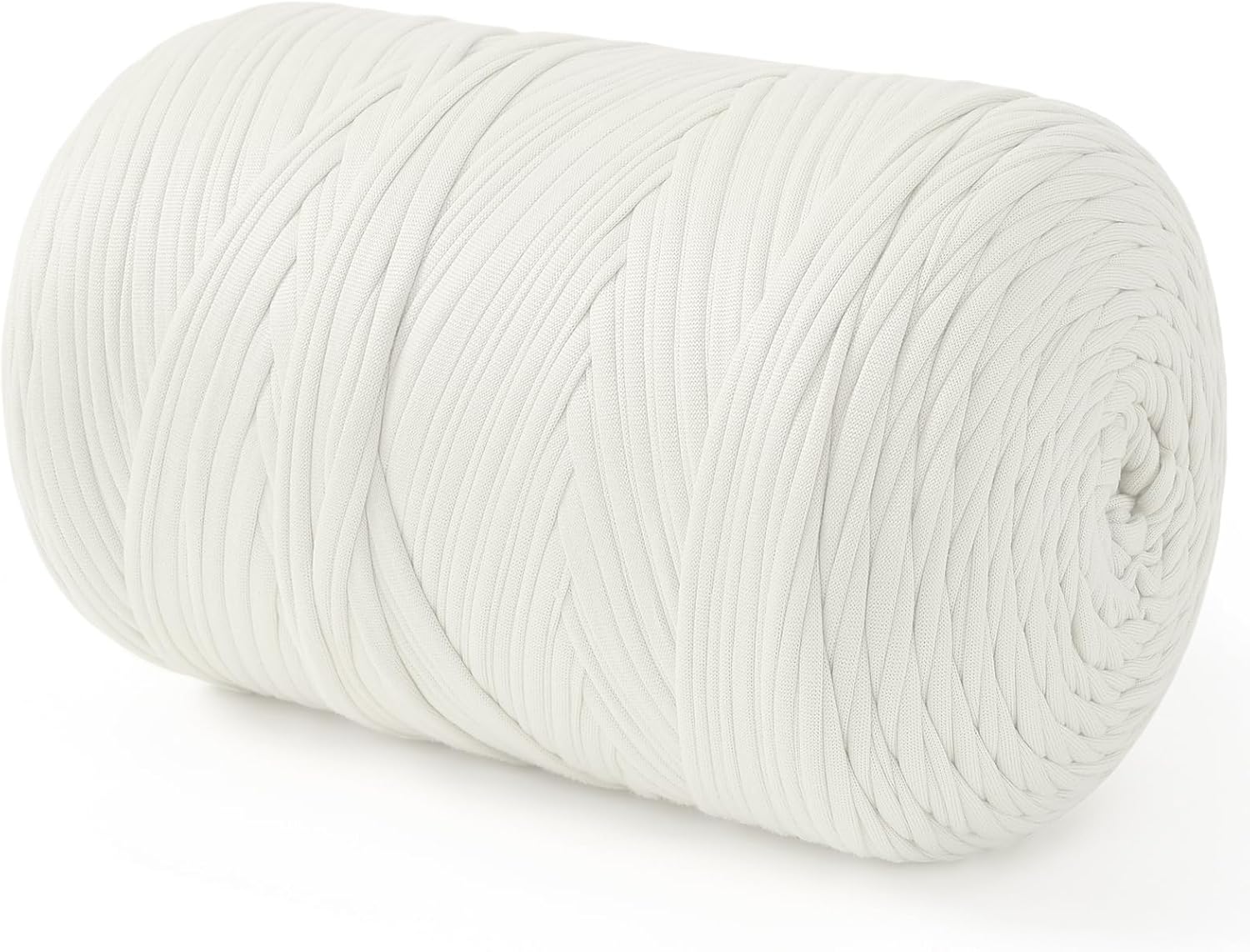 T Shirt Yarn, 260 Yards T-Shirt Crochet 28.2oz/800g Elastic Hand Knitting Tshirt Yarn for Crocheting Bags Baskets Cushion Home Decor DIY Crafts (Pure White)
