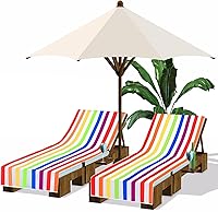 Vista 21 de Fumete Paquete de 2 Fundas para Sillas de Descanso 30 x 85 Pulgadas Toallas para Tumbonas de Piscina de Microfibra Toalla de Silla de Playa Portátil