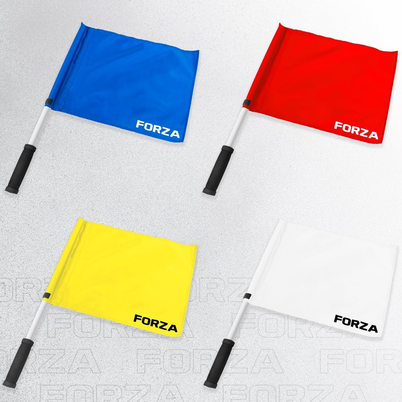 FORZA Water Polo Referee Flag Set – Professional 4-Flag Kit with Non-Slip Handles & Carry Bag | Durable, High-Visibility Flags for All Competition Levels