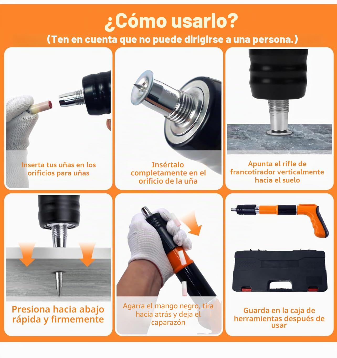 Bdit - Accesorios para pistola de clavos, clavadora de aire comprimido manual, dispara clavos para hormigón y hierro, clavadora con 10 clavos redondos – para acero y hormigón – Fácil de usar