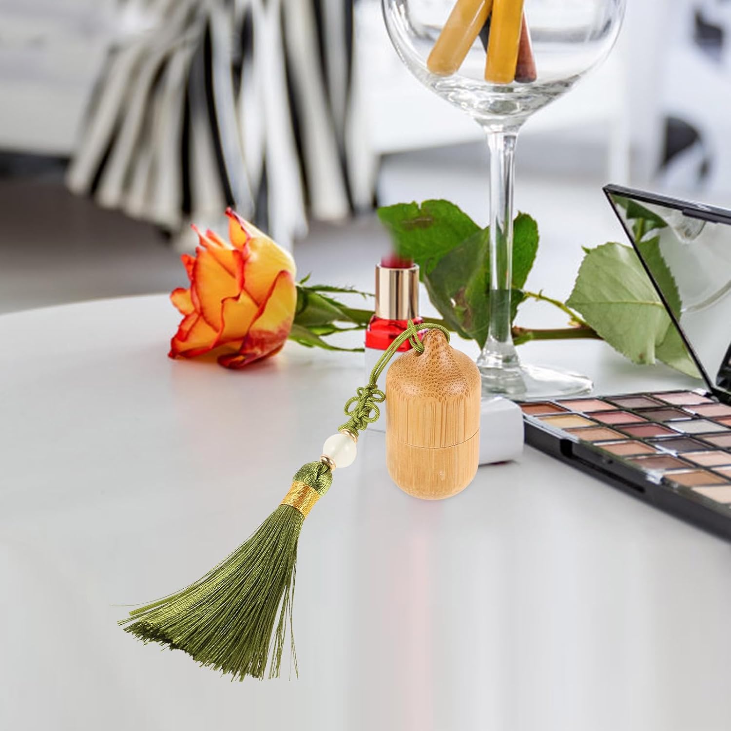 VICASKY Glass Roller Bottle 1ml Refillable Essential Oil Dispenser | Tassel Accessory, Portable and Disassemblable, Shockproof Leakproof Design