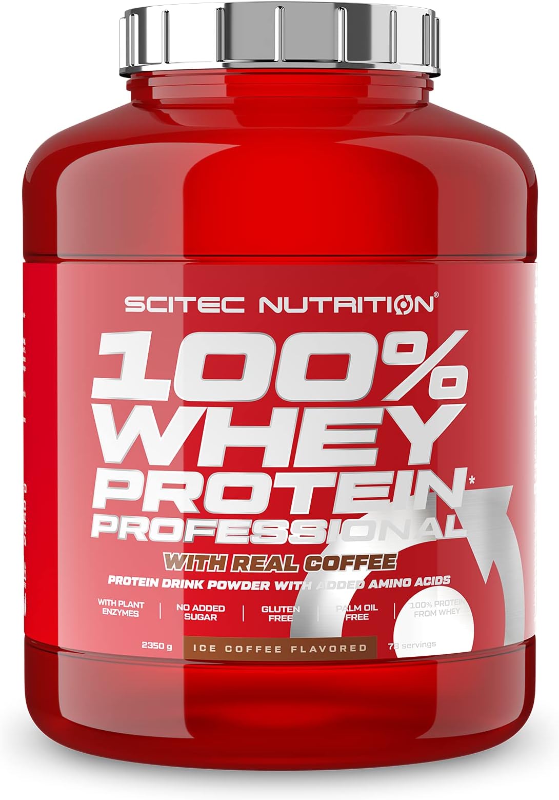 Scitec Nutrition 100% Whey Protein Professional (2350g) – Iced Coffee Flavor |Whey Isolate & Concentrate Blend | Enriched with Amino Acids & Digestive Enzymes | No Added Sugar & Gluten-Free.