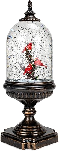 Miniatura 2 de Napco - Farol de nieve de acrílico triple cardenal de 12 x 4 pulgadas para mesa
