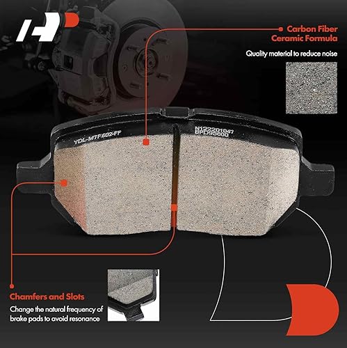 Miniatura 7 de A-Premium Kit de rotores de freno de disco ventilados delanteros de 10.08 pulgadas (10.079 in) + pastillas de cerámica compatible con modelos Chevy,